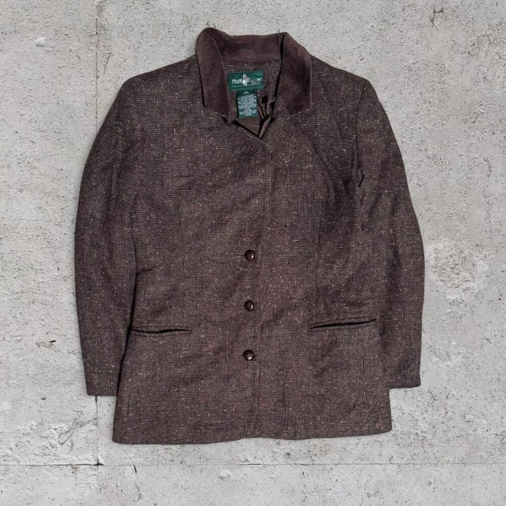 Vintage Hunt Club Tweed Blazer - Brown Speckled Wool Blend - Sz 6p